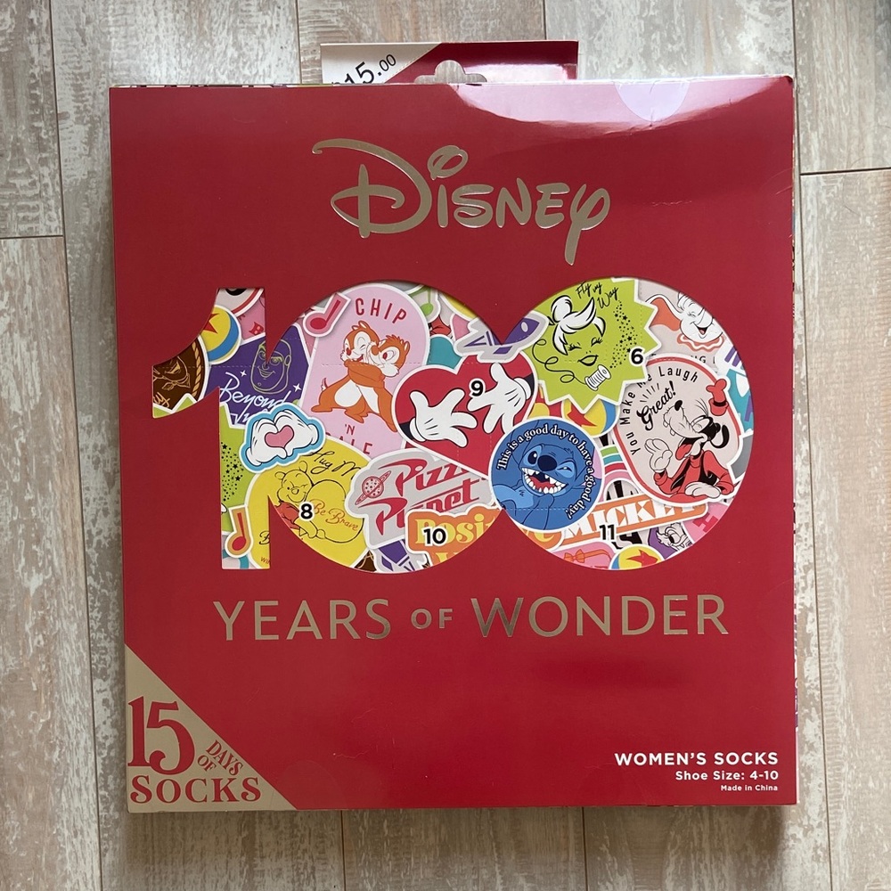 NWT Disney 100 Years of Wonder 15 Days Socks Collection